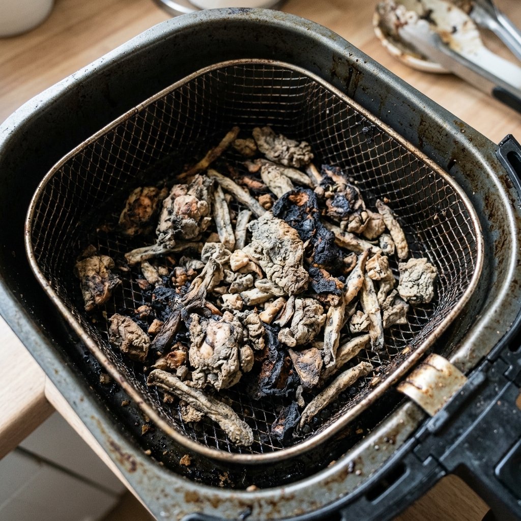 Comida quemada o seca en freidora